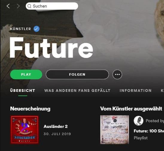 Technischer Fehler? Deutschrap-Song auf Futures Spotify-Account hochgeladen