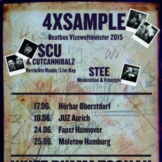 rap.de präsentiert: „Wuff Bumm Tschak“-Tour 2016 mit 4XSample, Scu & Stee