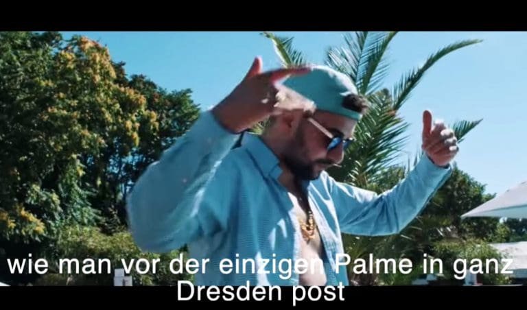 Vor der einzigen Palme in Dresden: Literal Video vom Miami Yacines „Kokaina“