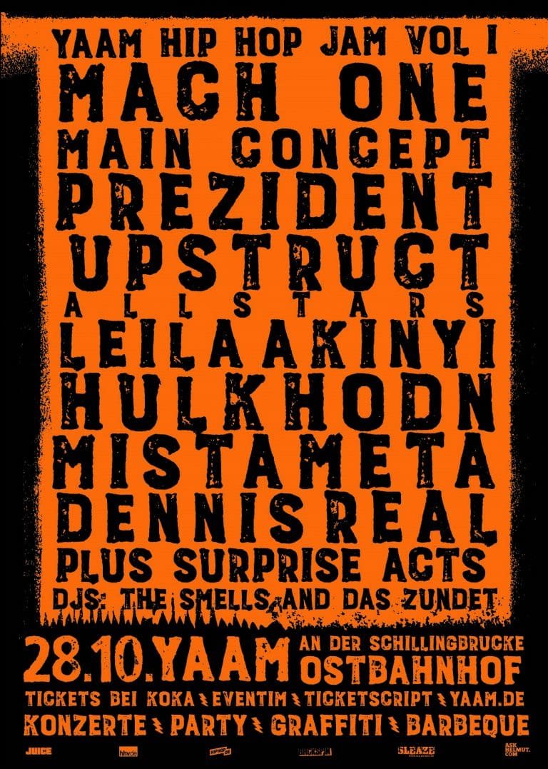 Gewinne 2×2 Tickets für die Yaam HipHop Jam Vol. 1